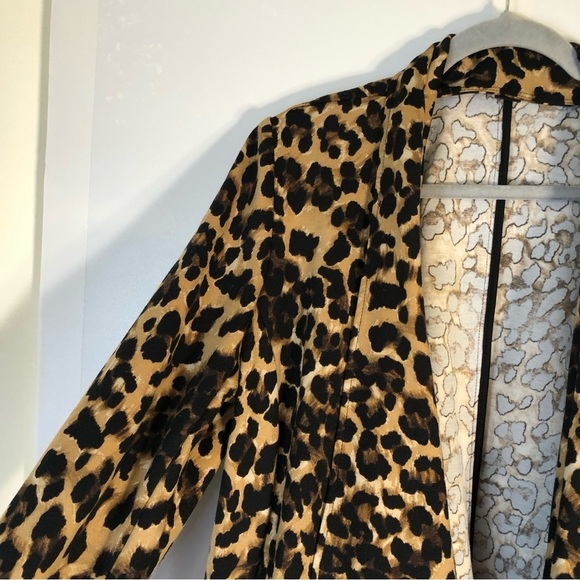 Grace Elements Animal Print Double Lapel Open Front Cardigan Blazer - Picture 5 of 10